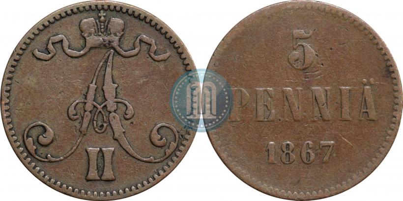Фото 5 пенни 1867 года  