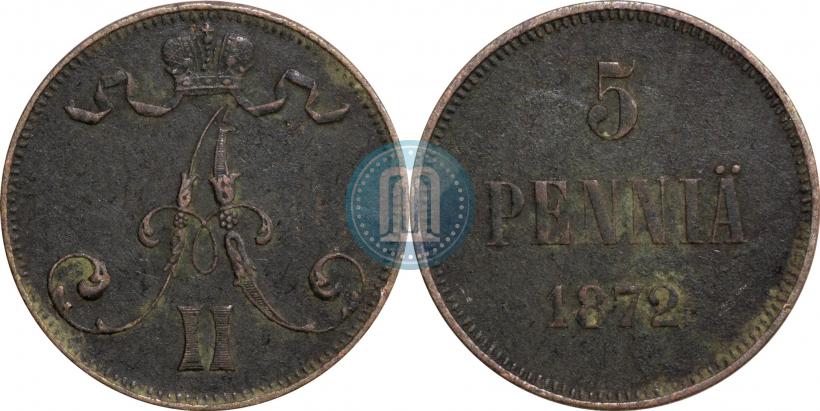 Picture 5 pennia 1872 year  