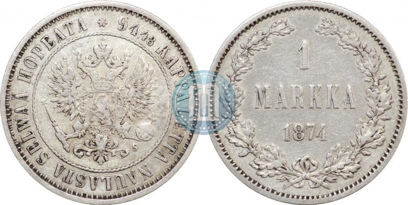 Picture 1 markka 1874 year S 