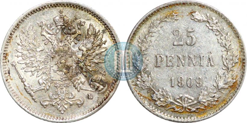 Picture 25 pennia 1909 year L 