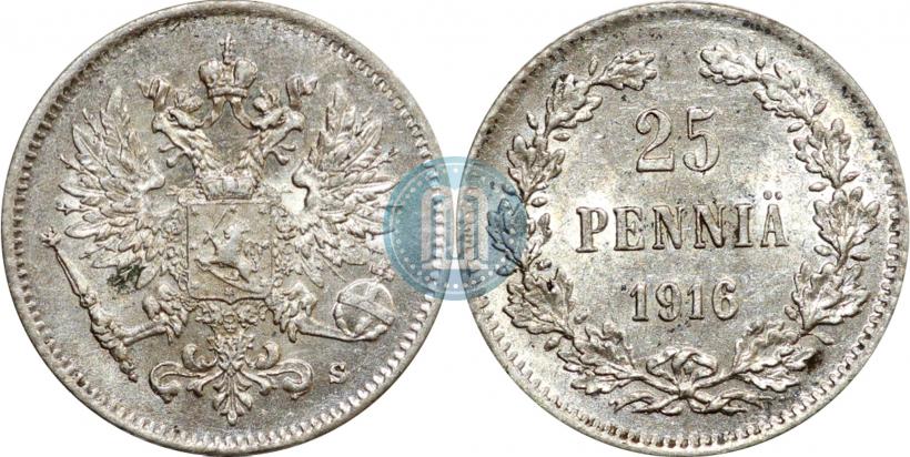 Picture 25 pennia 1916 year S 