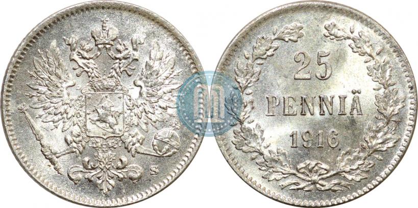 Фото 25 пенни 1916 года S 