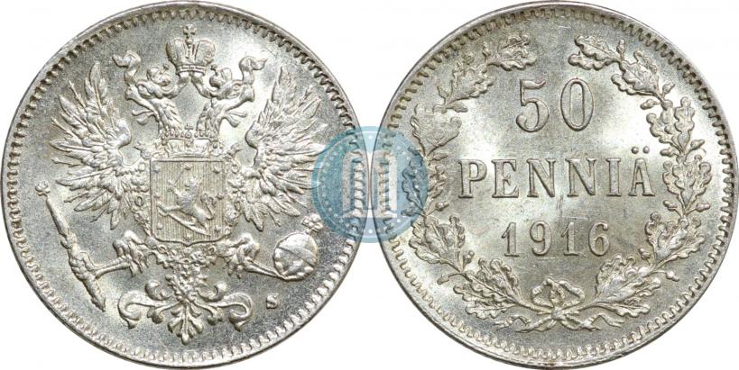 Фото 50 пенни 1916 года S 