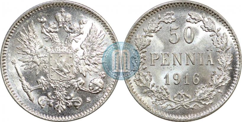 Фото 50 пенни 1916 года S 