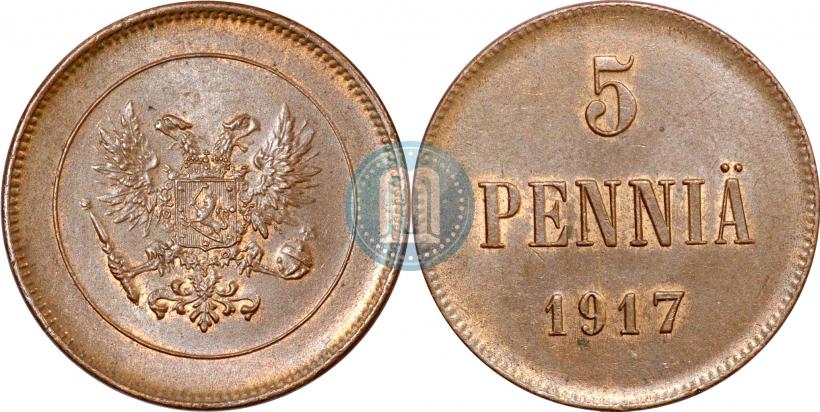 Фото 5 пенни 1917 года  