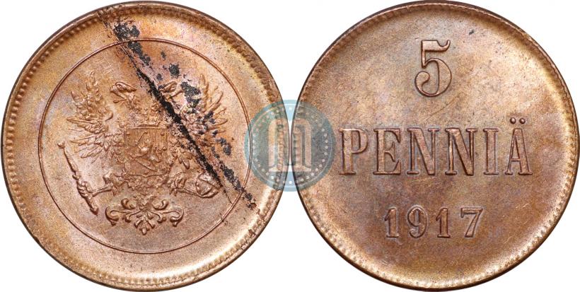 Фото 5 пенни 1917 года  
