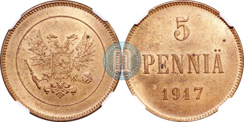 Фото 5 пенни 1917 года  