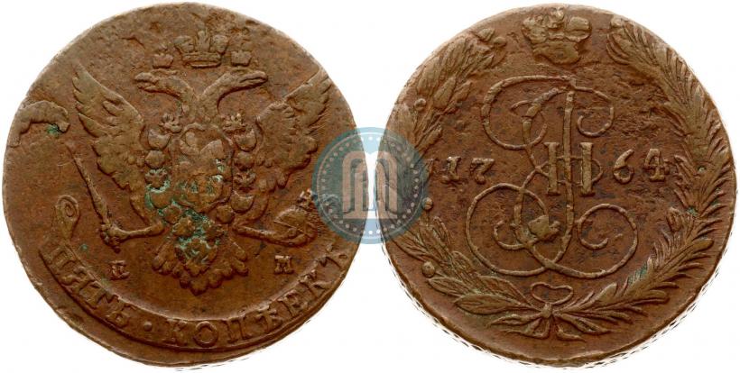 Фото 5 копеек 1764 года ЕМ 