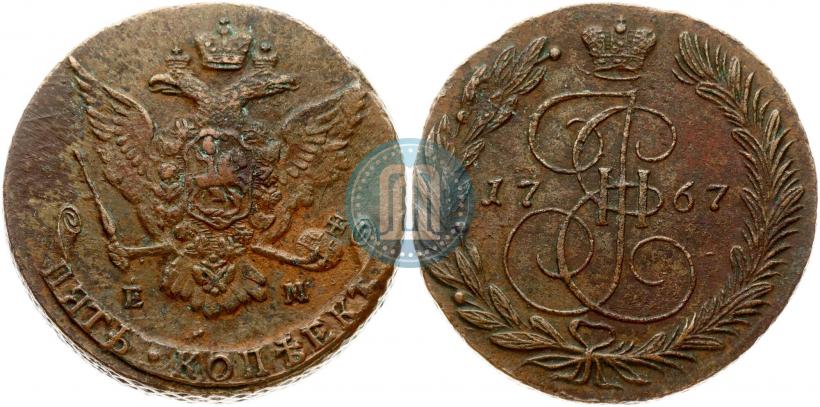 Фото 5 копеек 1767 года ЕМ 