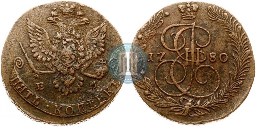 Picture 5 kopecks 1780 year ЕМ 