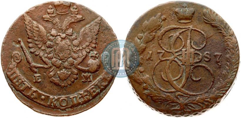 Фото 5 копеек 1787 года ЕМ 
