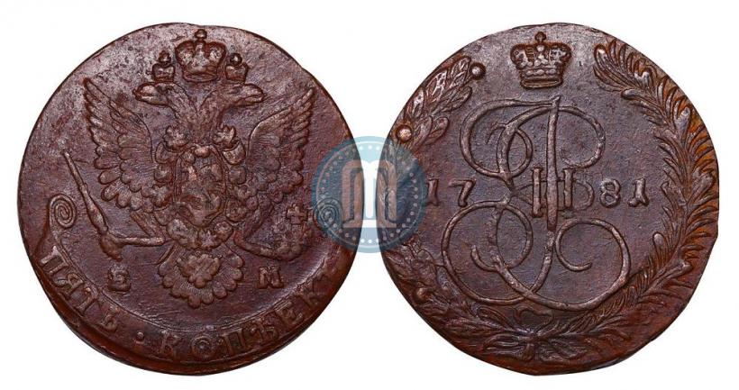 Фото 5 копеек 1781 года ЕМ 