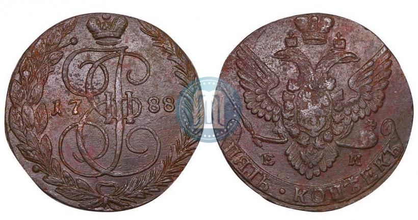 Picture 5 kopecks 1788 year ЕМ 