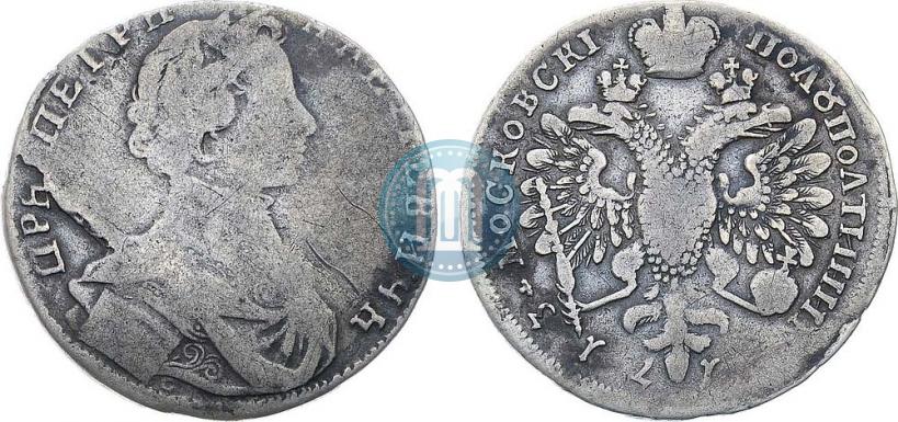 Фото Полуполтинник 1713 года G "Портрет работы С. Гуэна"