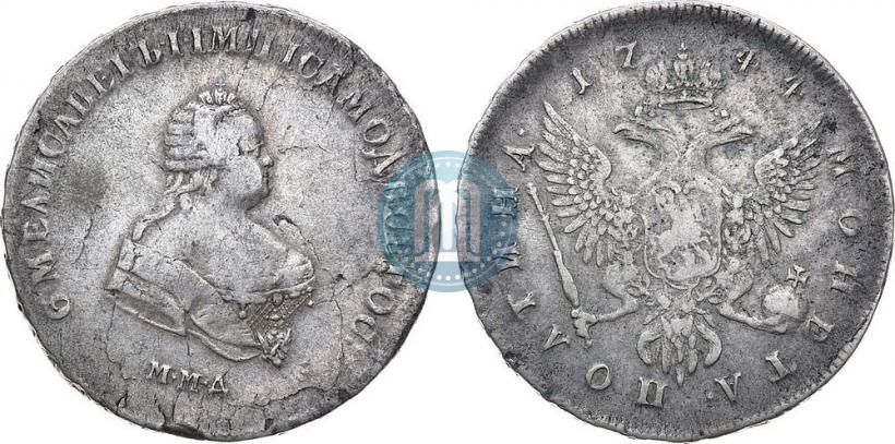 Фото Полтина 1744 года ММД 