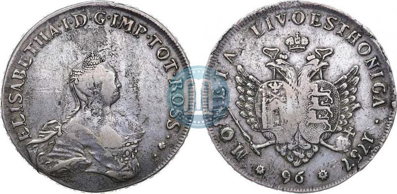 Picture 96 kopecks 1757 year  "For Livonia"