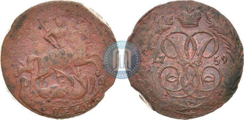 Фото 1 копейка 1759 года  