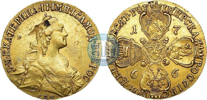 Picture 10 roubles 1766 year СПБ 