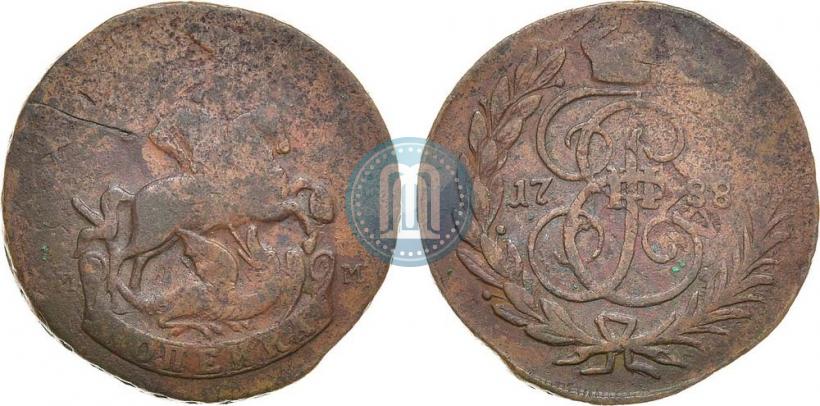 Фото 1 копейка 1788 года ММ 