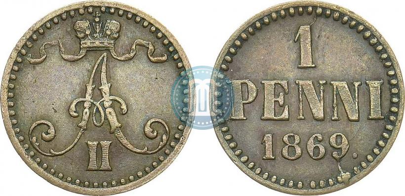 Picture 1 penni 1869 year  