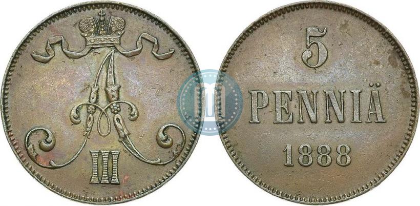 Фото 5 пенни 1888 года  