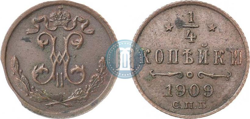 Picture 1/4 kopeck 1909 year СПБ 