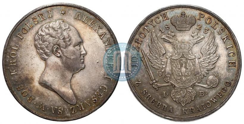 Picture 10 złotych 1823 year IB 