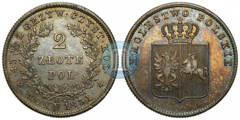 Picture 2 złote 1831 year KG "Polish uprising"