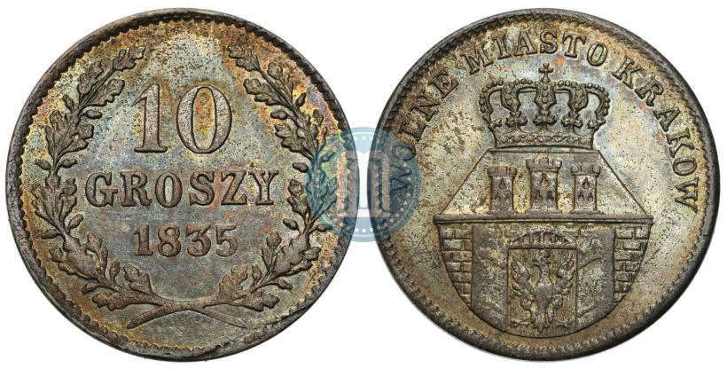 Picture 10 groszy 1835 year  "Free city of Kraków"