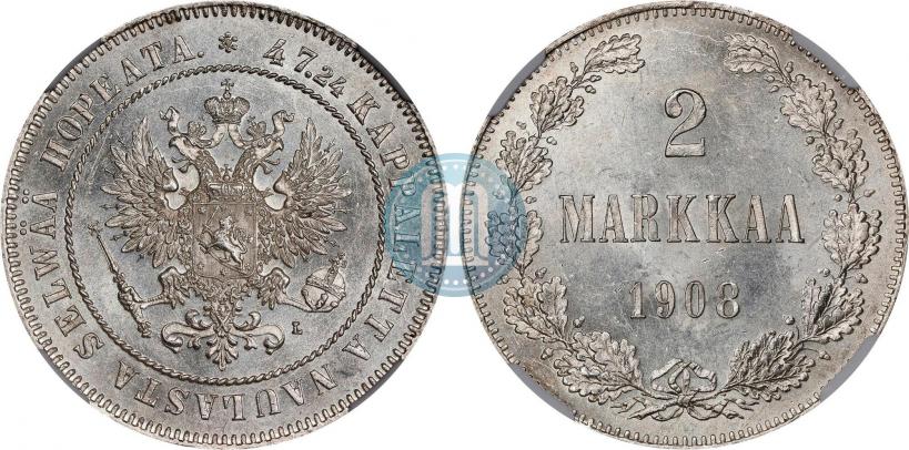 Picture 2 markkaa 1908 year L 