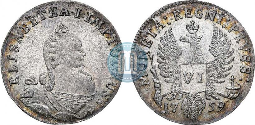 Picture 6 groszy 1759 year  