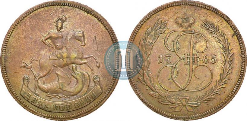 Picture 2 kopecks 1765 year  