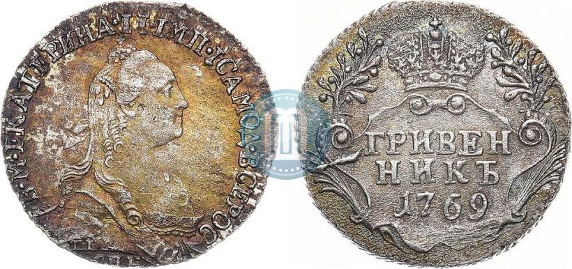 Picture Grivennik 1769 year СПБ 