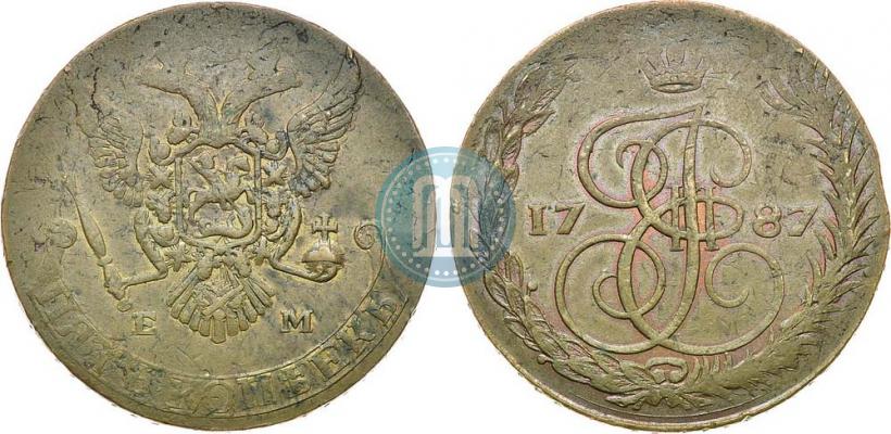 Фото 5 копеек 1787 года ЕМ 