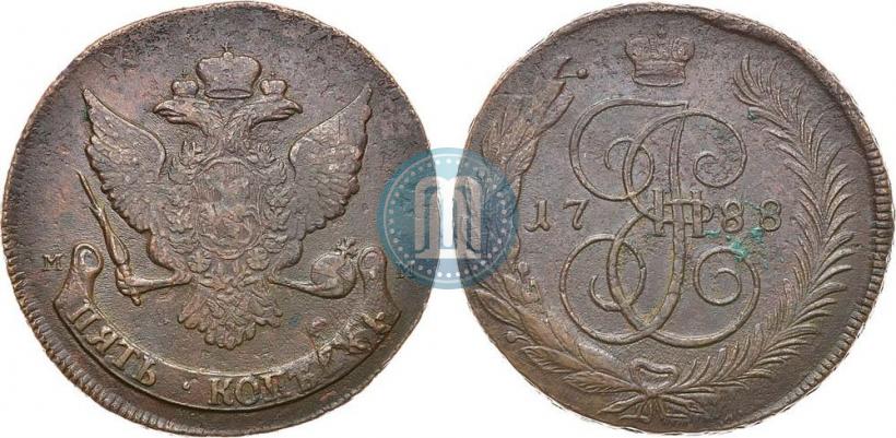 Picture 5 kopecks 1788 year ММ 