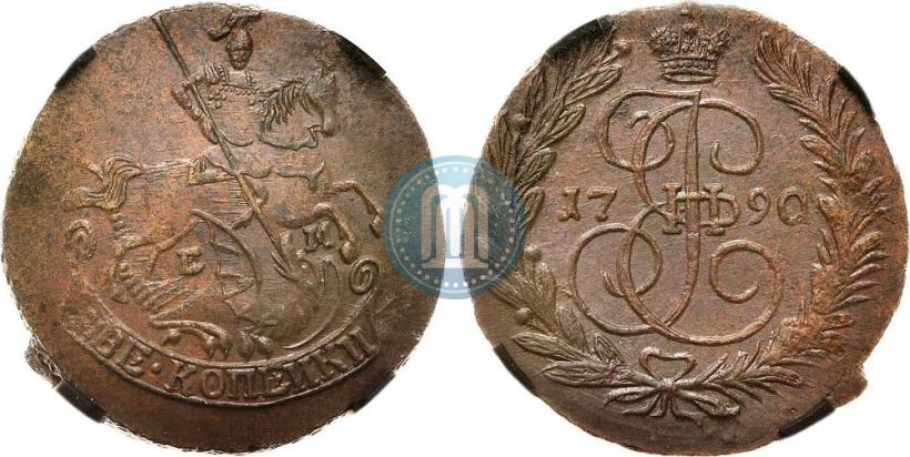Picture 2 kopecks 1790 year ЕМ 