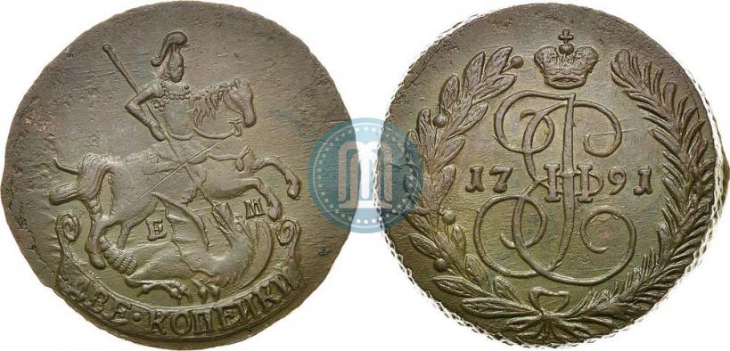 Picture 2 kopecks 1791 year ЕМ 