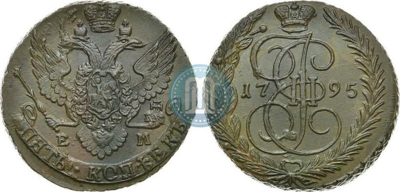 Picture 5 kopecks 1795 year ЕМ 