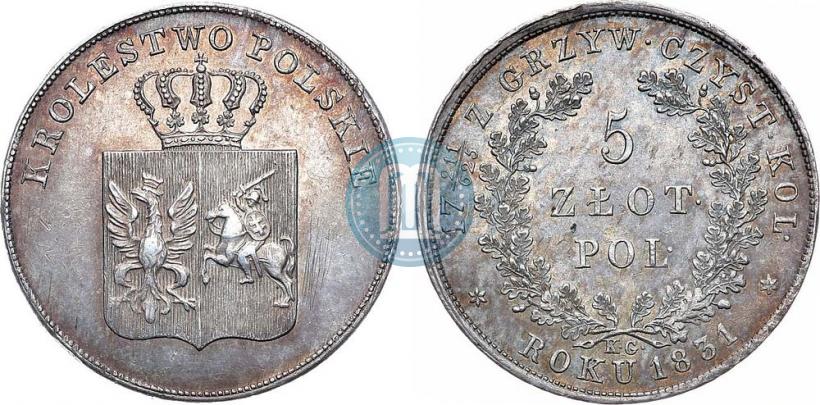 Picture 5 złotych 1831 year KG "Polish uprising"