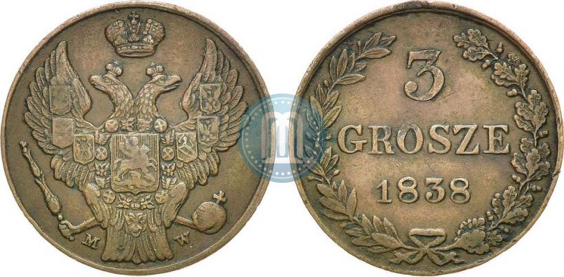 Picture 3 grosze 1838 year MW 