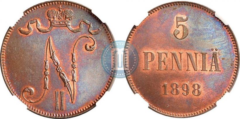 Фото 5 пенни 1898 года  