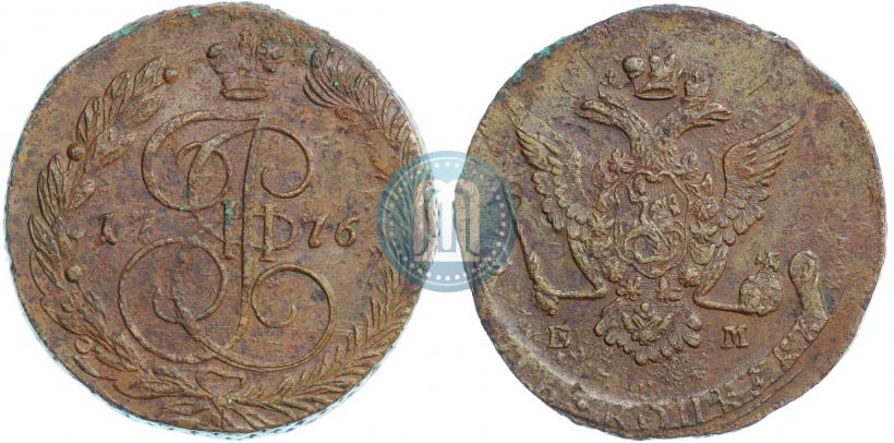 Picture 5 kopecks 1776 year ЕМ 