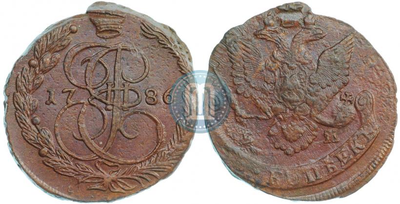 Фото 5 копеек 1786 года ЕМ 