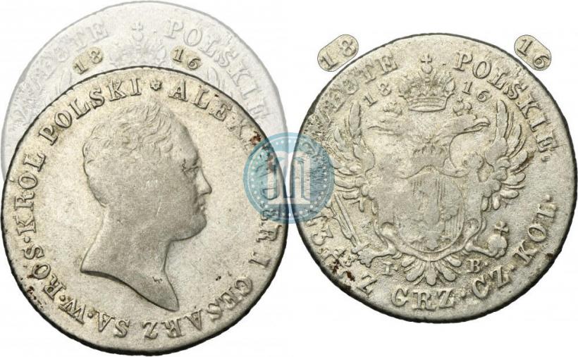 Фото 2 злотых 1816 года IB 