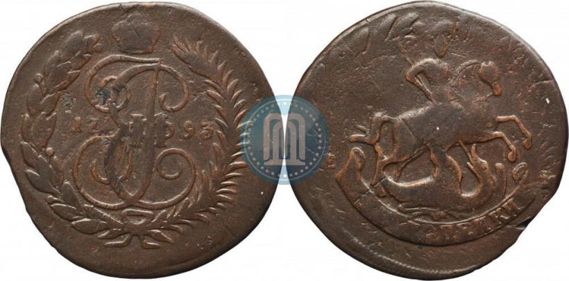 Picture 2 kopecks 1793 year ЕМ "Paul's restrike"