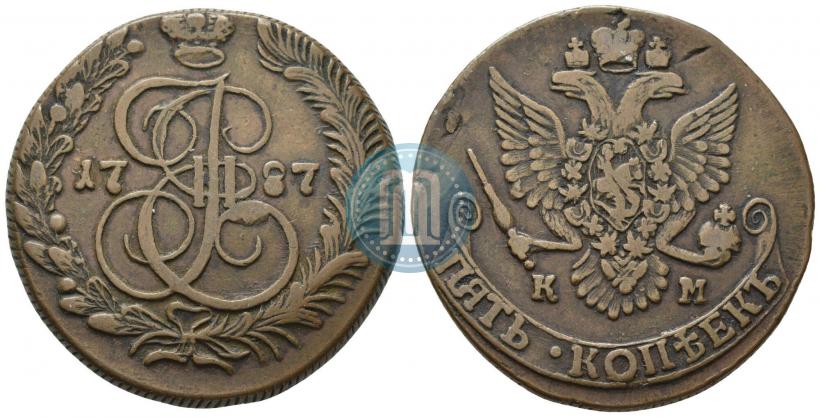 Picture 5 kopecks 1787 year КМ 