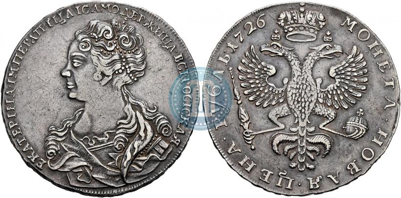 Picture 1 rouble 1726 year  "Moscow type, portrait turned to the left"