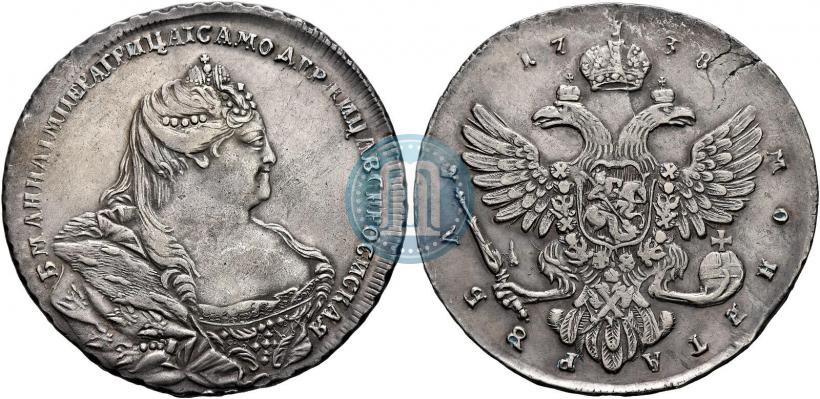 Picture 1 rouble 1738 year  "Moscow type"