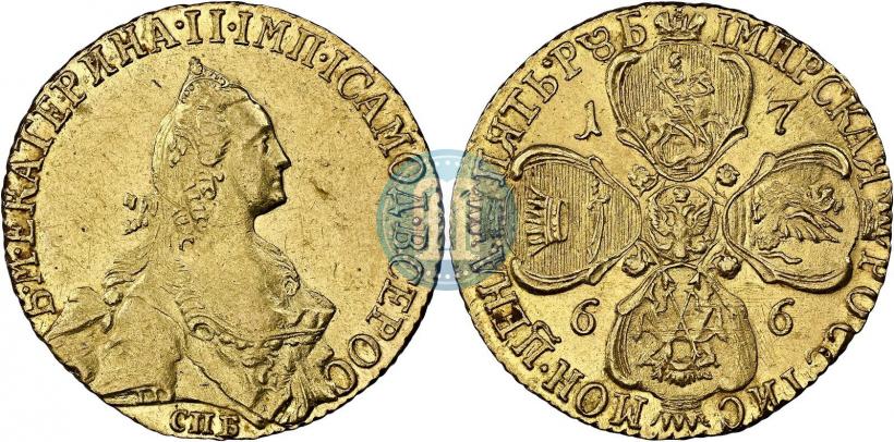 Picture 5 roubles 1766 year СПБ 