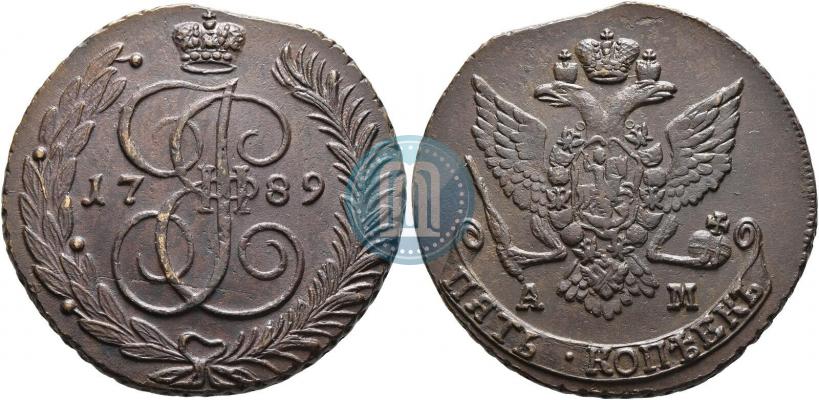 Picture 5 kopecks 1789 year АМ 